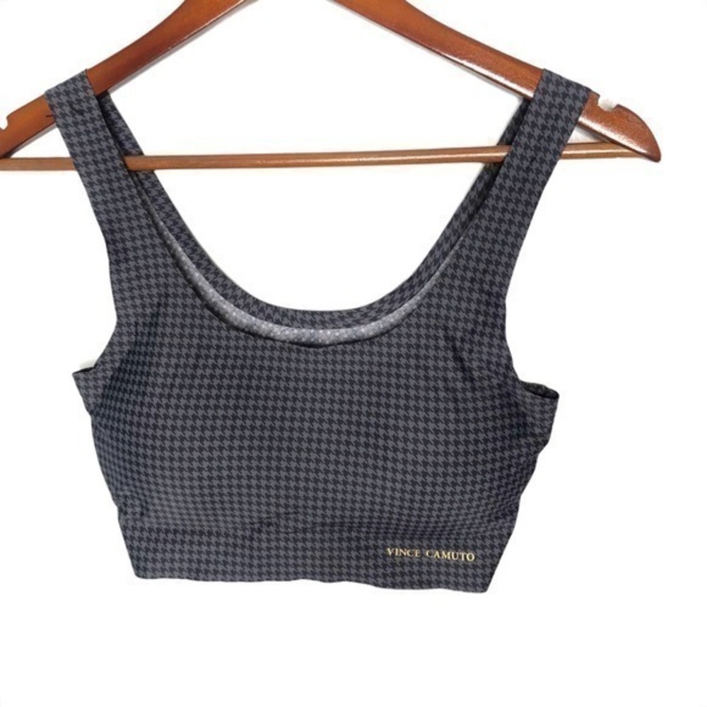 Vince Camuto gray black houndstooth bralette